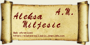 Aleksa Milješić vizit kartica